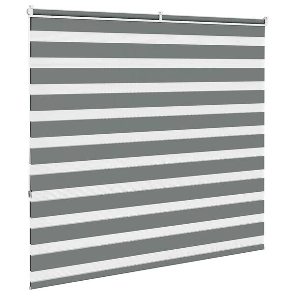 vidaXL zebragardin m&oslash;rkegr&aring; 155x150 cm stofbredde 150,9 cm polyester