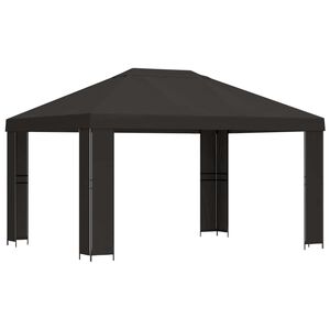 vidaXL Pavillon 4 &times; 3 m Antracit Polyester og St&aring;l 190 gsm