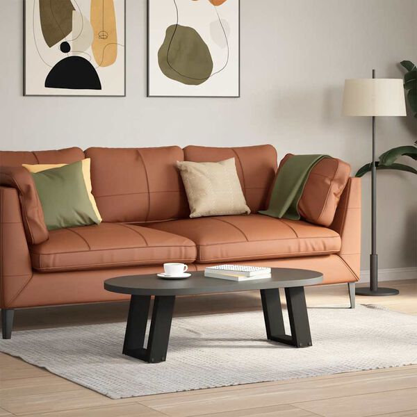 vidaXL sofabordsben U-formet 2 stk. sort 30x(30-31) cm st&aring;l