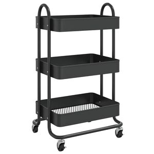 vidaXL vogn med 3 hylder 43x34x79 cm st&aring;l