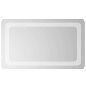 vidaXL LED badev&aelig;relsesspejl Transparent 50 x 30 cm h&aelig;rdet glas