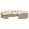 vidaXL sofas&aelig;t til haven 10 dele med hynder polyrattan beige