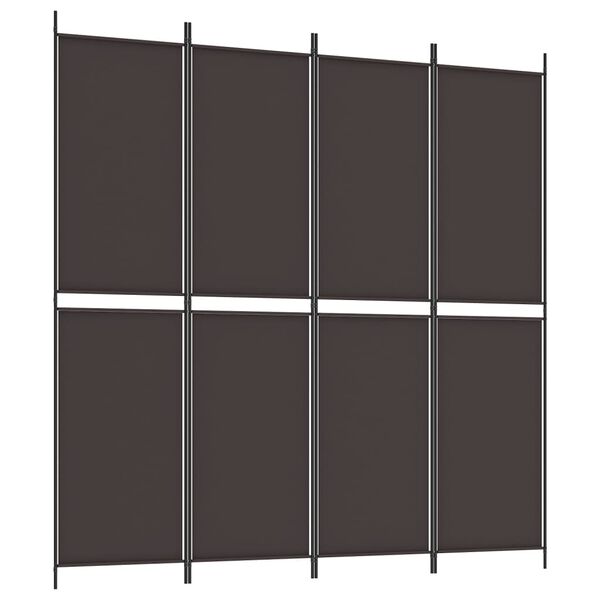 vidaXL 4-panels rumdeler 200x200 cm stof brun