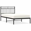 vidaXL sengeramme med sengegavl 100x190 cm metal sort