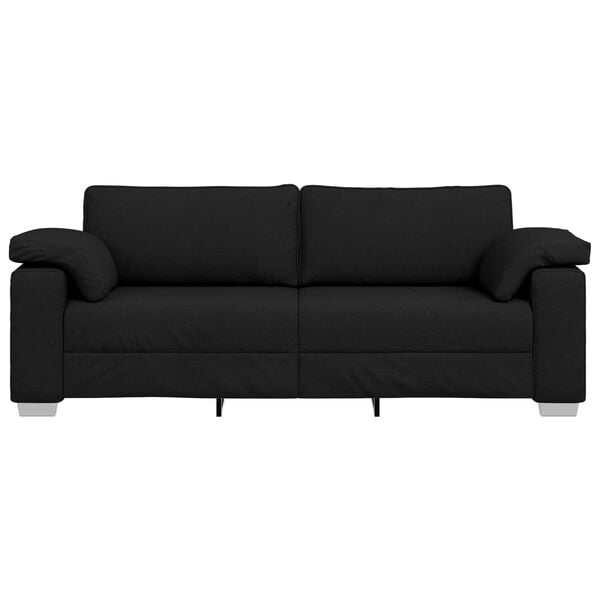 vidaXL Sofa Sort 219 x 80 x 82 cm Stof