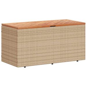 vidaXL opbevaringsboks til haven 110x50x54 cm polyrattan akacie beige