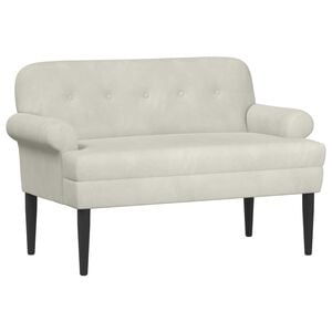 vidaXL L&aelig;nestol med knap tufting Cremefarvet 120 x 66 x 78 cm Fl&oslash;jl