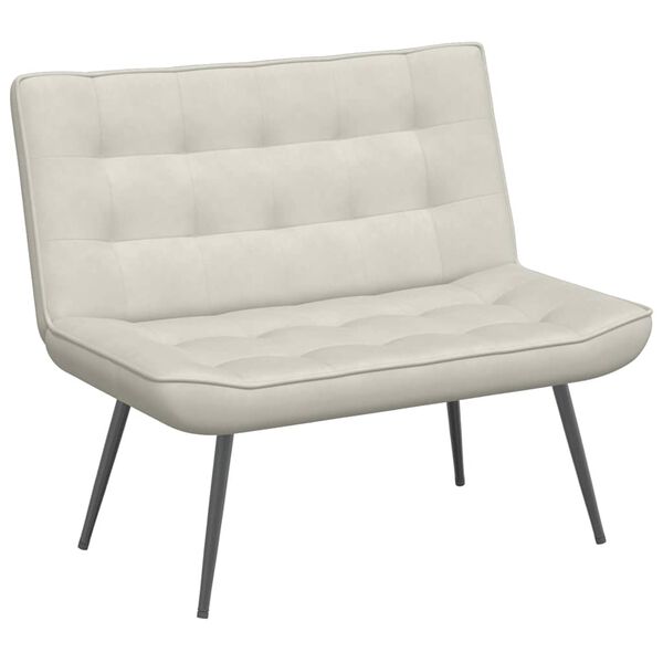 vidaXL b&aelig;nk 110x74x84 cm velour cremefarvet