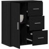 vidaXL Sideboard med skuffe Sort eg 60 x 31 x 70 cm Konstrueret tr&aelig;