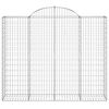 vidaXL buede gabionkurve 2 stk. 200x50x160/180 cm galvaniseret jern