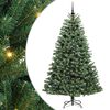 vidaXL Kunstigt Hinged Juletr&aelig; med 300 LED'er Gr&oslash;n 210 cm PVC og metal