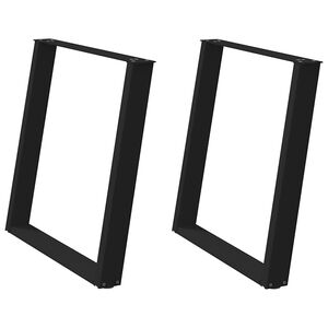 vidaXL spisebordsben U-formet 2 stk. sort 80 x (72-73) cm st&aring;l