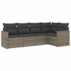 vidaXL sofas&aelig;t 5 dele med hynder polyrattan gr&aring;