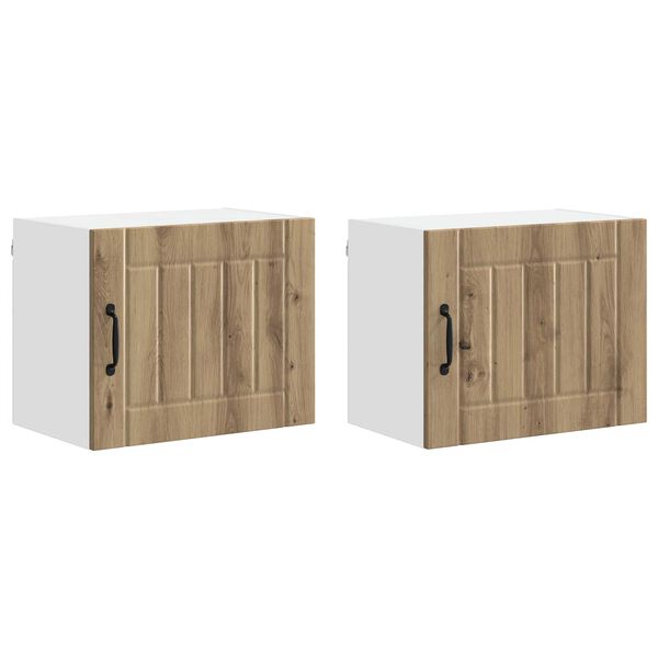 vidaXL K&oslash;kkenskab 2 pcs Artisan Egetr&aelig; 50 x 31 x 40 cm Konstrueret tr&aelig;