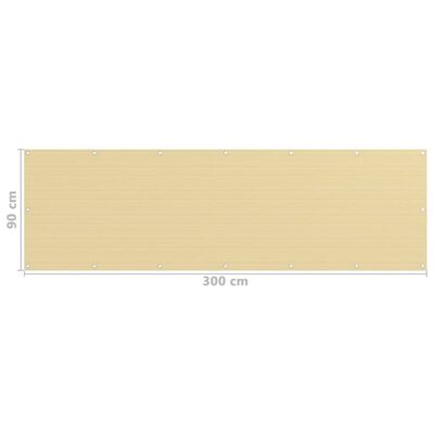 vidaXL altanafskærmning 90x300 cm HDPE beige