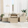 vidaXL Havesofa S&aelig;t med pude med opbevaring 7 pcs Beige Poly rattan