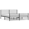 vidaXL sengeramme med sengegavl og fodg&aelig;rde 200x200 cm metal sort