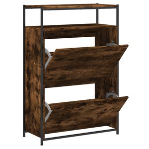 vidaXL skoreol 75x34x112 cm konstrueret tr&aelig; r&oslash;get egetr&aelig;sfarve