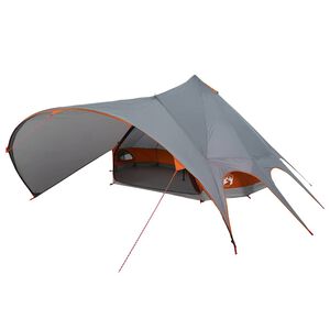 vidaXL Teepee Telt 7-Personer med tag Gr&aring; og orange 600 x 600 x 347 cm
