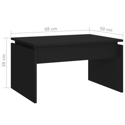 vidaXL sofabord 68x50x38 cm spånplade sort