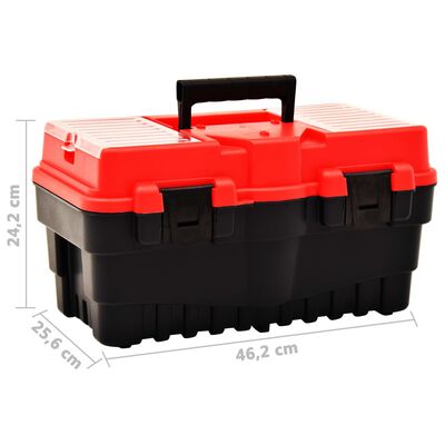 vidaXL værktøjskasse 462x256x242 mm plastik rød