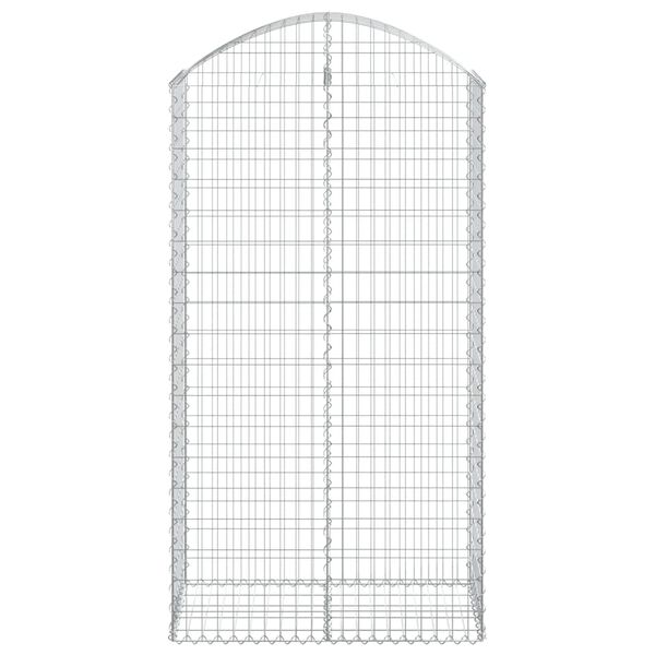 vidaXL buet gabionkurv 100x50x180/200 cm galvaniseret jern