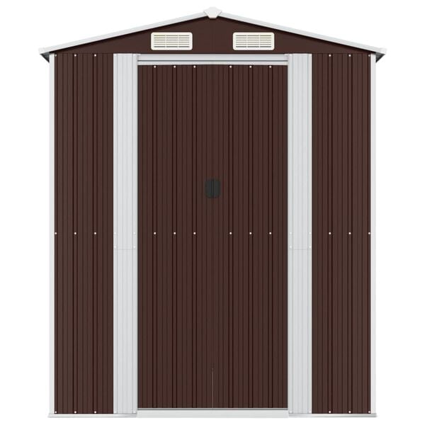 vidaXL haveskur 192x772x223 cm galvaniseret st&aring;l m&oslash;rkebrun