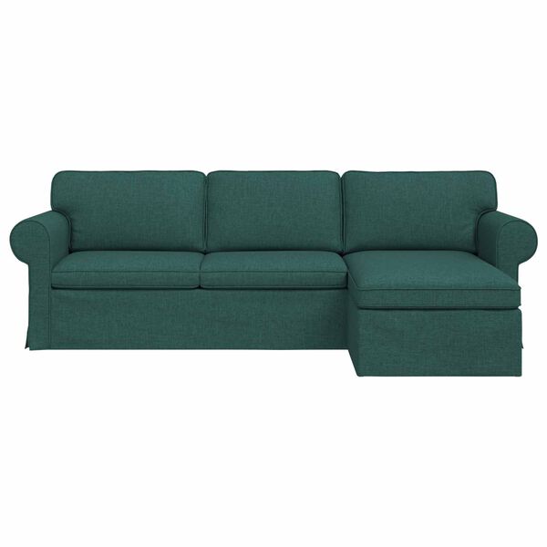 vidaXL Sofa M&oslash;rkegr&oslash;n 215 x 138 x 80 cm Stof