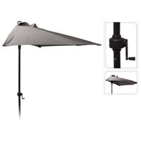 ProGarden parasol 250 cm halvrund mørkegrå