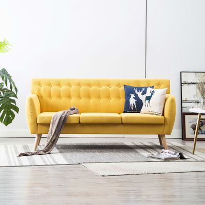 vidaXL 3-personers sofa 172x70x82 cm stofbetræk gul