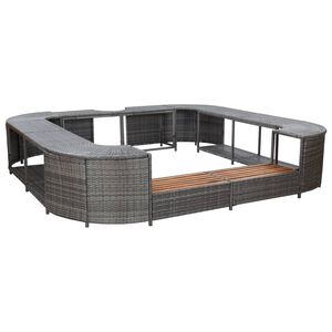 vidaXL omkrans til spabad 268x268x55 cm polyrattan gr&aring;