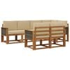 vidaXL Udend&oslash;rs sofagruppe med pude 7 pcs Naturlig og Beige Polyester