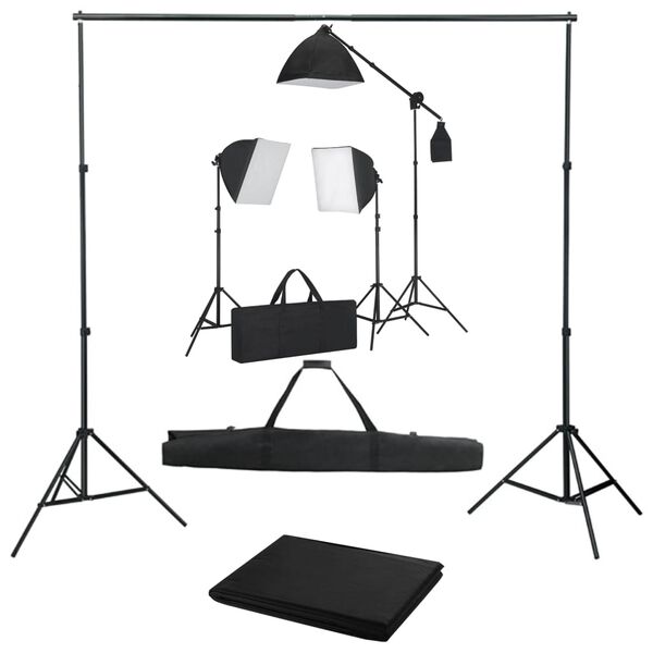 vidaXL fotostudies&aelig;t med softbox-lamper og baggrund