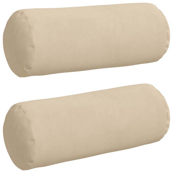 vidaXL Bolsterpuder 2 pcs Creme &Oslash; 15 x 40 cm Mikrofiberstof
