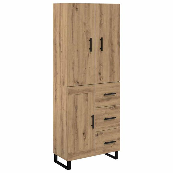 vidaXL Highboard med skuffe 2 pcs Artisan Egetr&aelig; 69,5 x 34 x 180 cm