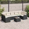 vidaXL Havesofa Sæt Sort 55 x 55 x 37 cm polyrattan