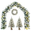 vidaXL Mini-juletr&aelig;ss&aelig;t 45 cm 125 LED'er Varm hvid PVC Gr&oslash;n og Hvid