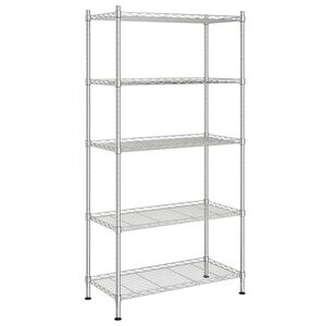 vidaXL opbevaringsstativ med 5 hylder 90x35x180 cm 250 kg krom