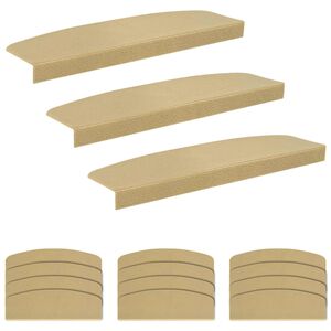 vidaXL Trinm&aring;tter 15 stk. 65 x 21 x 4 cm Beige Polyester halvrund