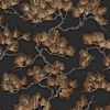 DUTCH WALLCOVERINGS tapet Pine Tree sort og guldfarvet