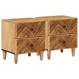 vidaXL Sengebord 2 stk. Brun 40 x 33,5 x 46 cm Massivt mangotr&aelig;