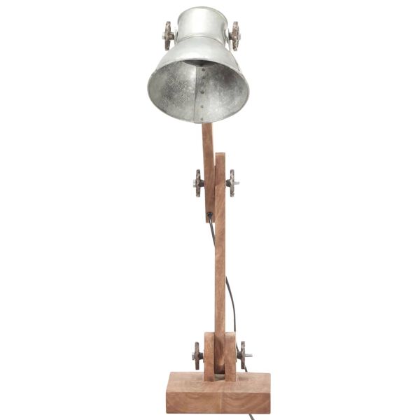 vidaXL industriel skrivebordslampe 58x18x90 cm E27 rund s&oslash;lvfarvet