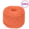 vidaXL arbejdsreb 24 mm 100 m polypropylen orange
