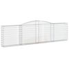 vidaXL buede gabionkurve 15 stk. 400x30x100/120 cm galvaniseret jern