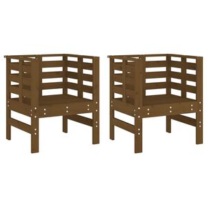 vidaXL havestole 2 stk. 61,5x53x71 cm massivt fyrretr&aelig; gyldenbrun
