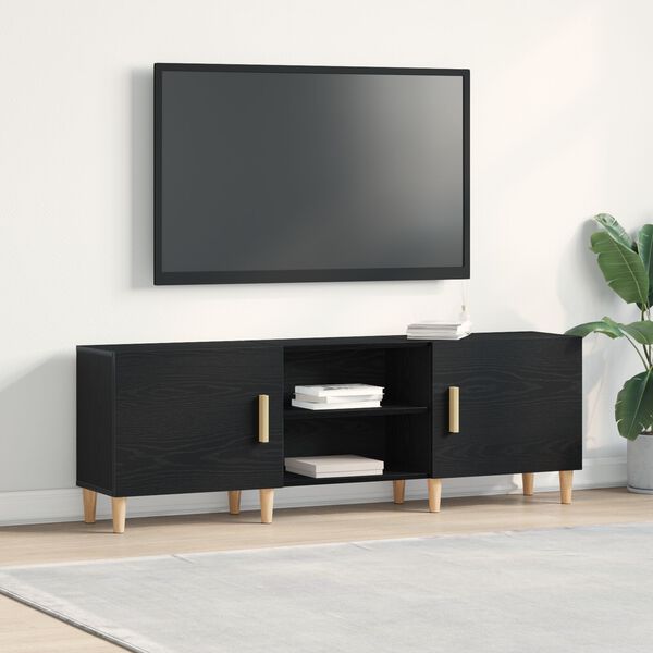 vidaXL TV-skab Sort eg 150 x 30 x 50 cm Konstrueret tr&aelig;