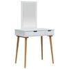 vidaXL Makeupbord S&aelig;t FAUSKE 2 stk. Hvid 76 x 50 x 143 cm