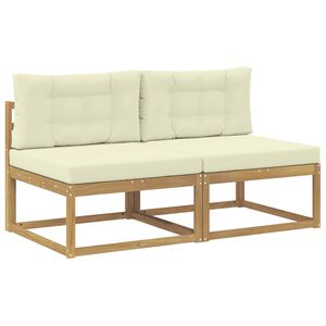vidaXL 2 Stk Udend&oslash;rs Mellem Sofa Polyester Hvid