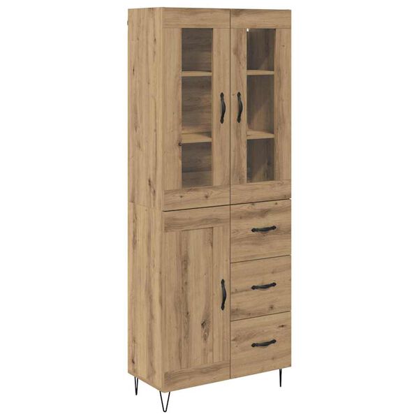 vidaXL Highboard Artisan Egetr&aelig; 69,5 x 34 x 90 cm Konstrueret tr&aelig;