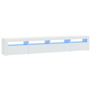 vidaXL tv-skab med LED-lys 240x35x40 cm hvid